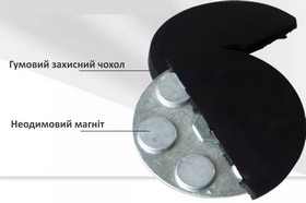 Магніт D22 в гумовій оболонці з опуклим різьбленням М4